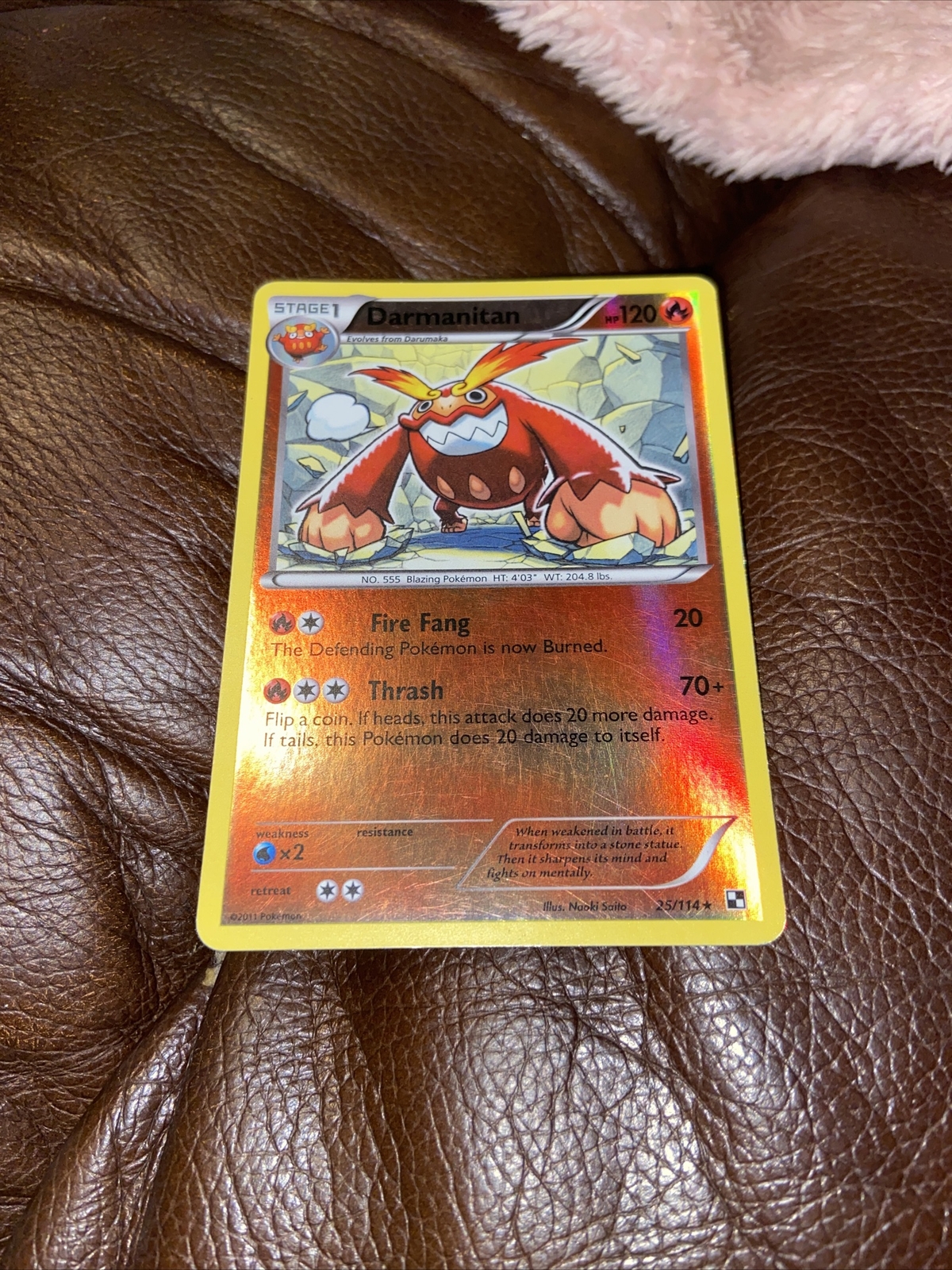 Pokemon Darmanitan 25/114 - Rare Reverse Holo Black & White - 2011 Trading LP