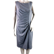 Calvin Klein Women's Sleeveless Polyester Lined Brown Sheath Dress Size 8