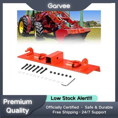 Bolt-On Tractor Bucket Hooks w/ 2'' Receiver | 4000LB D-Rings & 4700LB Hooks