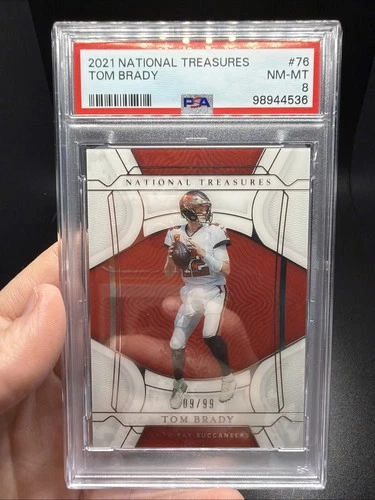 2020 National Treasures #91 Tom Brady Tampa Bay Buccaneers 09/99 PSA 8