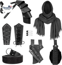 7 Pcs Renaissance Costume Accessories Men - Leather Armor Pauldron  Shoulder Ca