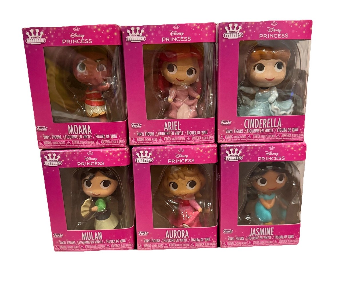 Funko Minis Disney Princess Figures Set x6 Cinderella Mulan Ariel