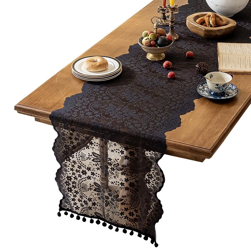 Table Runner Lace Flower Floral Rustic Country Romantic Dining Wedding Decor - Image 2 of 4