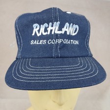 VTG Denim Trucker Cap Richland Sales Corp Made In The USA