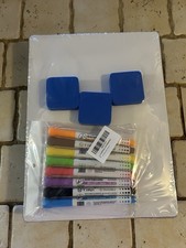 12pc Set Of Small Whiteboards With Markers And Erasers
