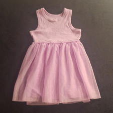 Wonder Nation Girls Pink Fit Flare Sleeveless Tulle Dress Knee Length S 6-6X