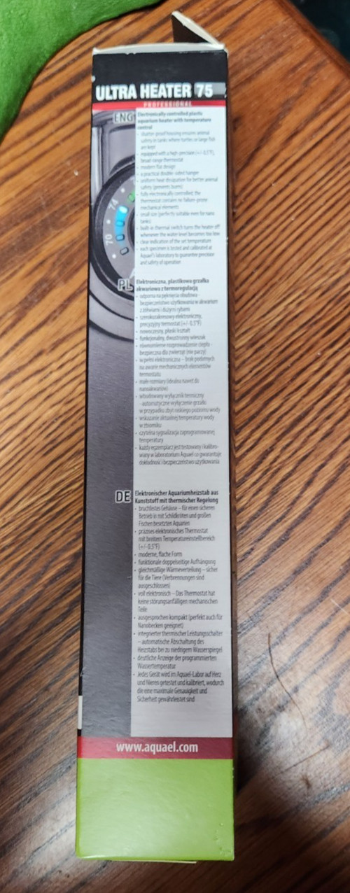 Aquael Ultra Heater 75 Aquarium 2 In 1 Heater and Thermometer New In Package