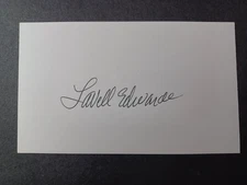 LaVell Edwards (d. 2016) Signed Index Card - BYU, Utah State, CHOF - B