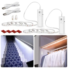 Motion Sensor Stair Strip LightsRechargeable Motion Activated Closet LightBat...