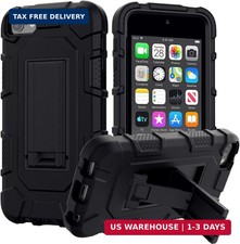 Heavy Duty Shockproof Rugged Case for iPod Touch 7th/6th/5th Gen - Black Cover