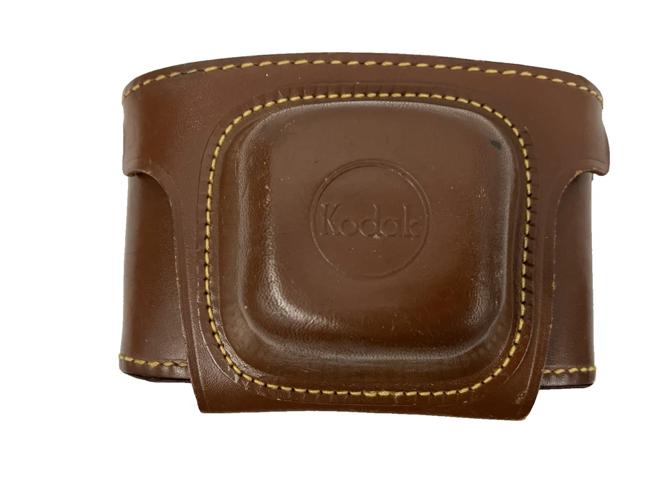 Lote de 2 estuches de cuero para cámara Kodak vintage - logotipo marrón en relieve Foto 3 de 4