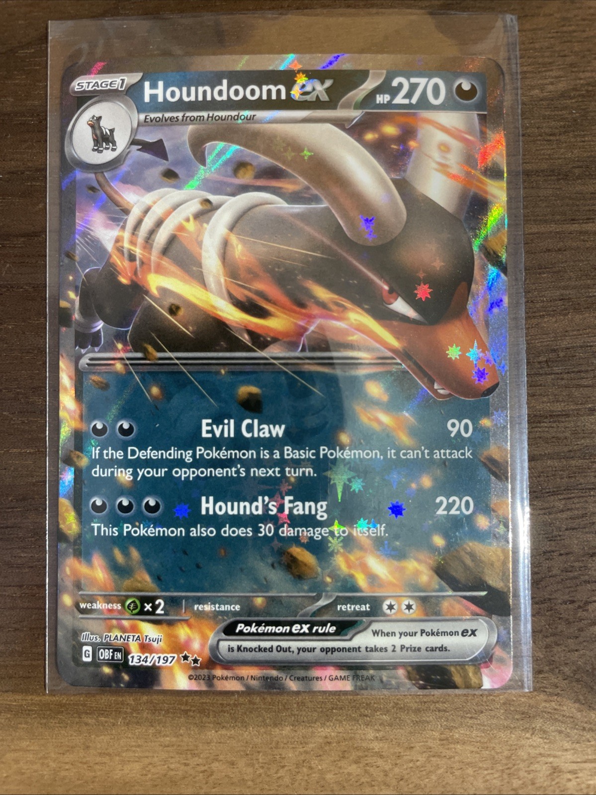 Houndoom ex - 134/197 Obsidian Flames Double Rare Pokemon - NM/MINT