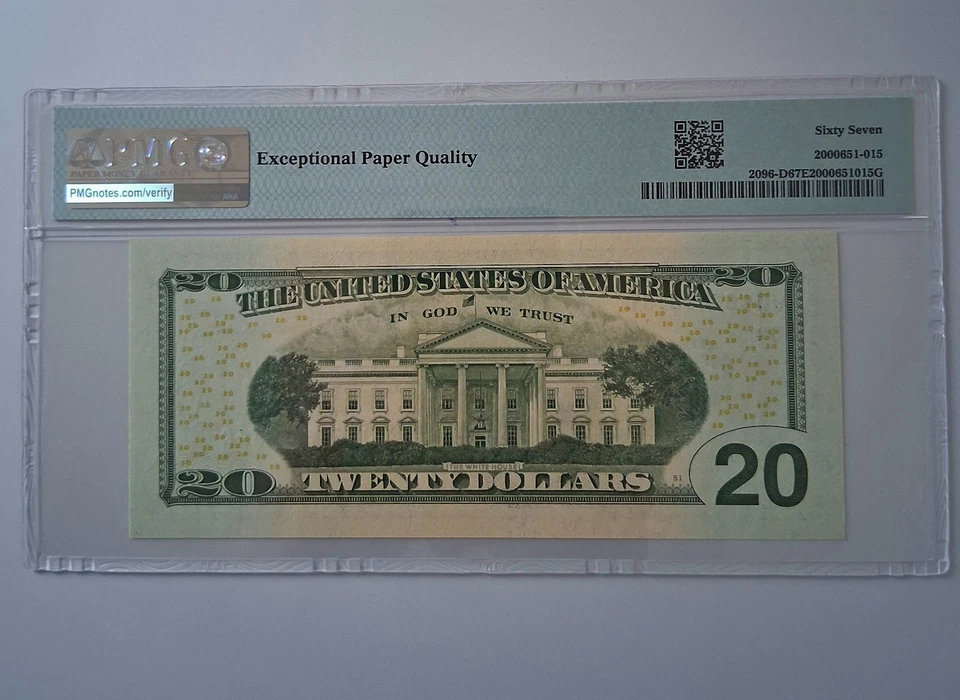 $20 2009 Near Solid Serial Number Federal Reserve Note Bill UNC67 #66666656 - Image 4 of 4