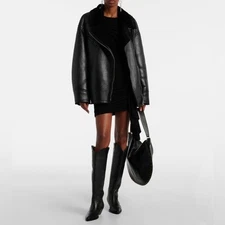 Isabel Marant Denvee Leather Knee High Western Cowboy Boots Black FR 39 US 8-8.5