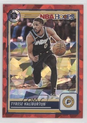2023 Panini NBA Hoops Premium Stock Red Ice Prizm 82/99 Tyrese Haliburton 1m7x