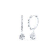 3/8CTW-DIA NK HOOPS DANGLING EARRING