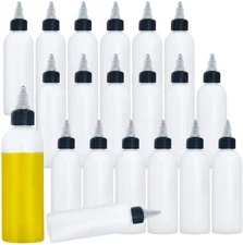 20 Pcs 4 Oz Plastic Squeeze Condiment Bottles with Twist-On Cap Lids,Sauce Bottl