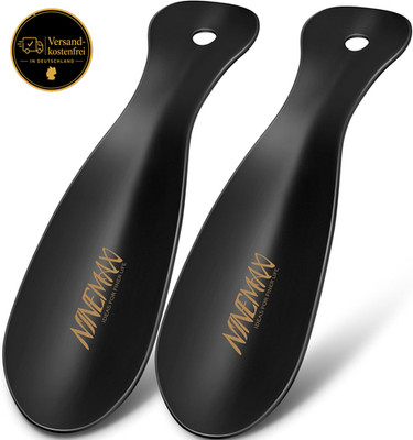 Schuhlöffel klein Metall Doppelpack 19cm Reise Schuhanzieher kompakt
