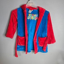 Super Mario Robe Boys XS 4/5 Blue Red Long Sleeve Hooded Marvel Robe