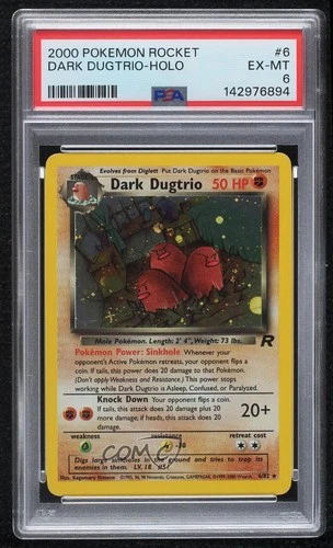 Dark Dugtrio Holo Pokemon Team Rocket PSA 6 2000