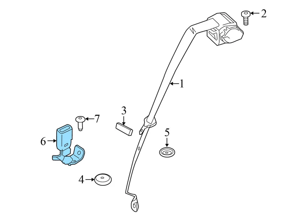 2017–2020 BMW 440I XDRIVE — пряжка/приемник заднего ремня безопасности 7243311 - Изображение 3 из 4