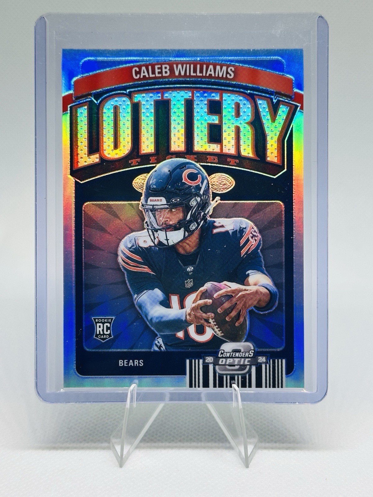 2024 Contenders Optic Caleb Williams Lottery Ticket Silver Prizm Rookie  #LT-CWS
