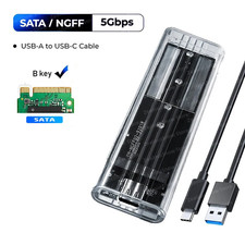 M2 SSD Case NVME SATA SSD Enclosure USB a to C Transparent 10Gbps Solid State Dr
