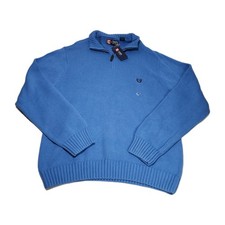 CHAPS Blue 1/4 Zip Tight Knit 100 Cotton Turtleneck Sweater XL - NEW WITH TAGS
