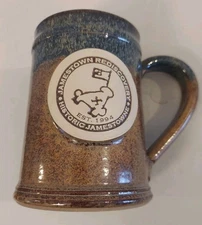 Jamestown Rediscovery Pottery Blue/brown Coffee Tea Mug By Sunset Hill Stoneware