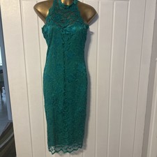 Amy Childs Collection Green Lace Overlay Bodycon Dress Size 12