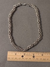 Vintage Sterling Silver Byzatine Style Necklace-----*Free Shipping*