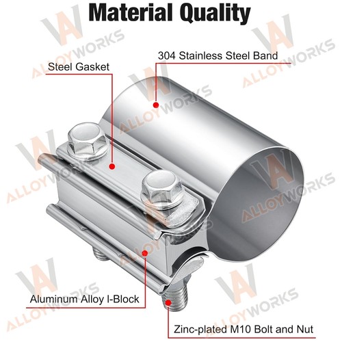 2x 2.75" Exhaust Clamps / 2 3/4" Butt Joint Band Clamp fit Muffler Exhaust Pipe - Bild 4 von 12