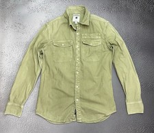G-Star Raw Men  s Green Olive Lepton Slim Button Up Shirt Size Medium