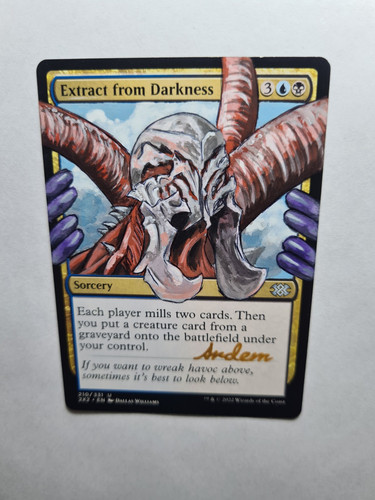 EXTRACT FROM DARKNESS ULAMOG MAGIC THE GATHERING ALTERED ART HAND PAINT DEMIAN - Picture 4 of 12