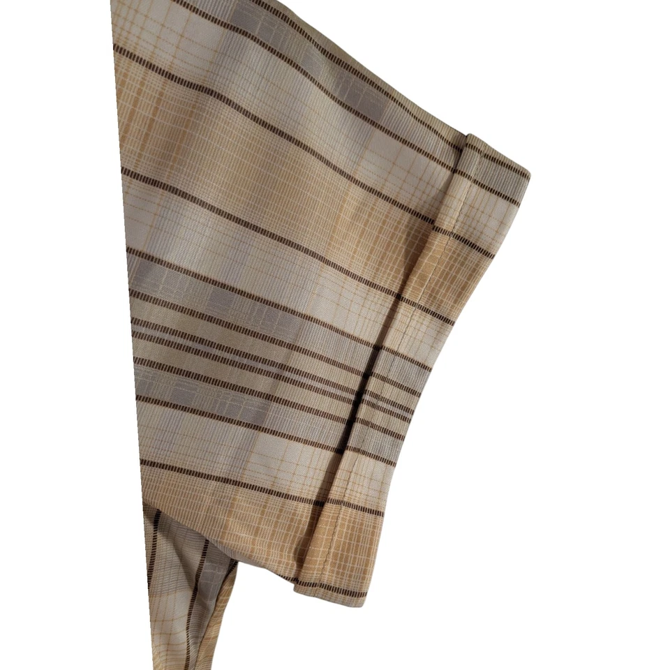 JCPenney Styled In California Shirt Beige Brown Striped Mens Large Vintage - Image 4 of 4