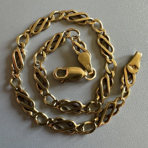 9ct Yellow Gold 375 Celtic Knot Chain Bracelet Fully Hallmarked 7.5” 4.1mm 3.46g