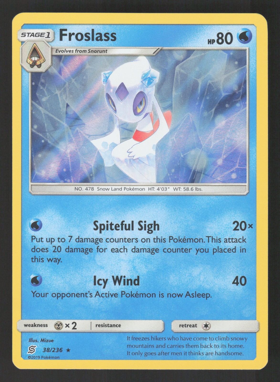 Froslass 38/236 Holo Rare Pokemon SM - Unified Minds