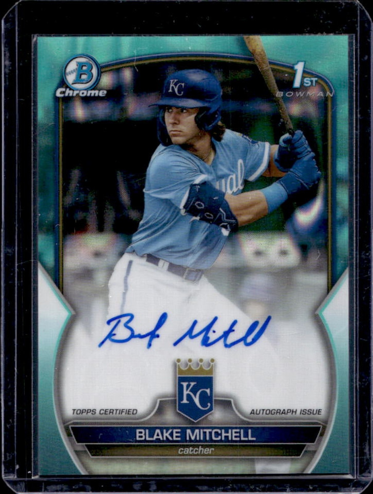 2023 Bowman Draft Blake Mitchell Chrome Auto Aqua Lava Refractor 1st #/199