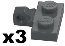 Lego 3 New Dark Bluish Gray Hinge Plate Locking Finger 1 x 2 Bottom Pin Part DG4