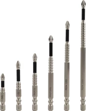 High Magnetic Screwdriver Bit Set, 6PCS Anti-Slip Electric Drill Bits Silver 