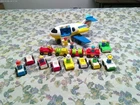 Vintage Fisher Price Little People Lot: Airplane, Airport Stuff, Cars, Figures