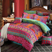 Boho Duvet Cover King Size Set 3 Piece, Colorful, 90 Inch X 104 Inch  Bohemian
