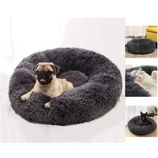 Ultimate Faux Fur Dog Bed - Round, Calming Cuddler for Extra Comfort 28'' Size