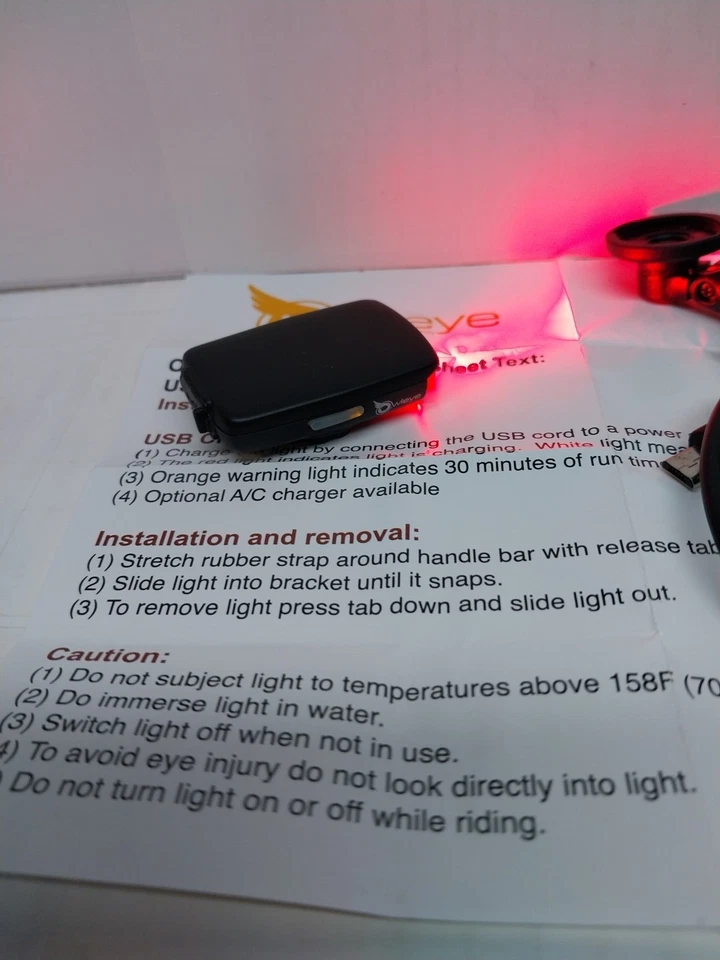 Owleye Luz LED Roja para Bicicleta Ultra Brillante 3 Ajustes Visibilidad USB Recargable Foto 2 de 2