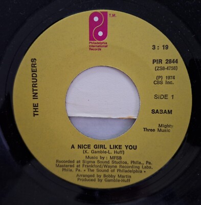 The Intruders    A Nice Girl Like You 7'' Vinyl Single Belgium Schallplatte