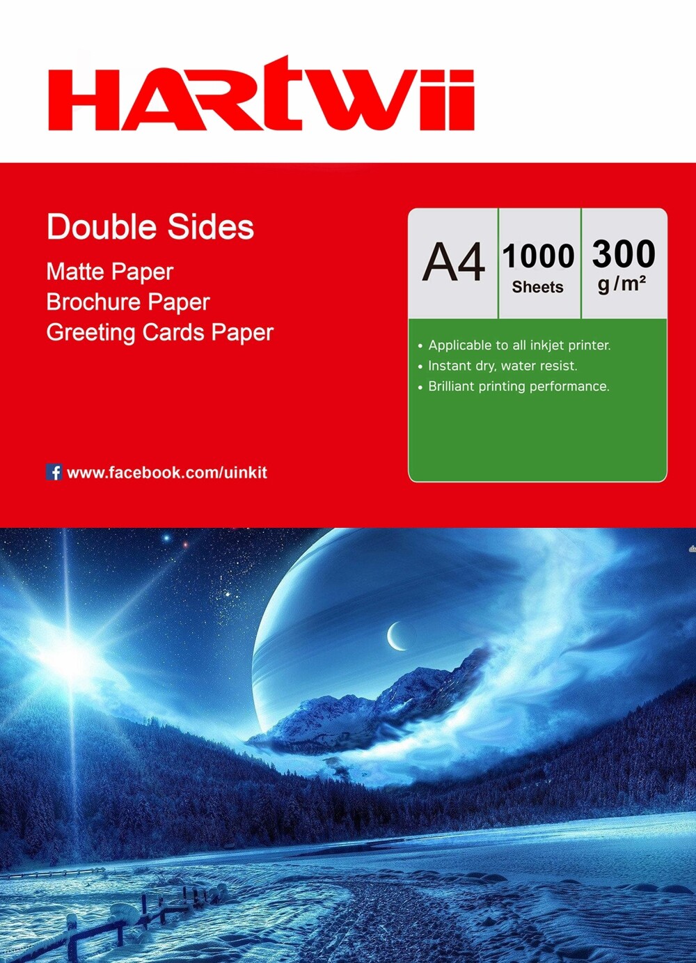 A4 Thick Matte Coated Double Sided Photo Paper 300Gsm Inkjet Paper 1000sheets Ha