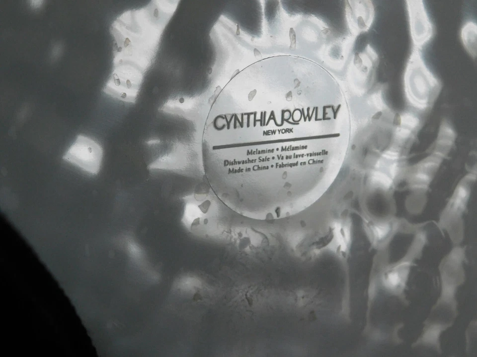 Cynthia Rowley Melamina Langosta Rayas Lote de 2 ~ 11" Plato Cuadrado Bandeja Excelente CDN Foto 4 de 4