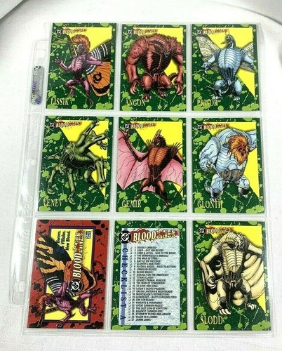 DC COMICS SKYBOX TRADING CARDS 1992 BLOODLINES #73 TO #79 CHECKLIST MONSTERS - Picture 2 of 2