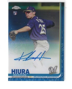 Keston Hiura 2019 Topps Chrome RC Auto Blue Refractor #/150 Milwaukee Brewers