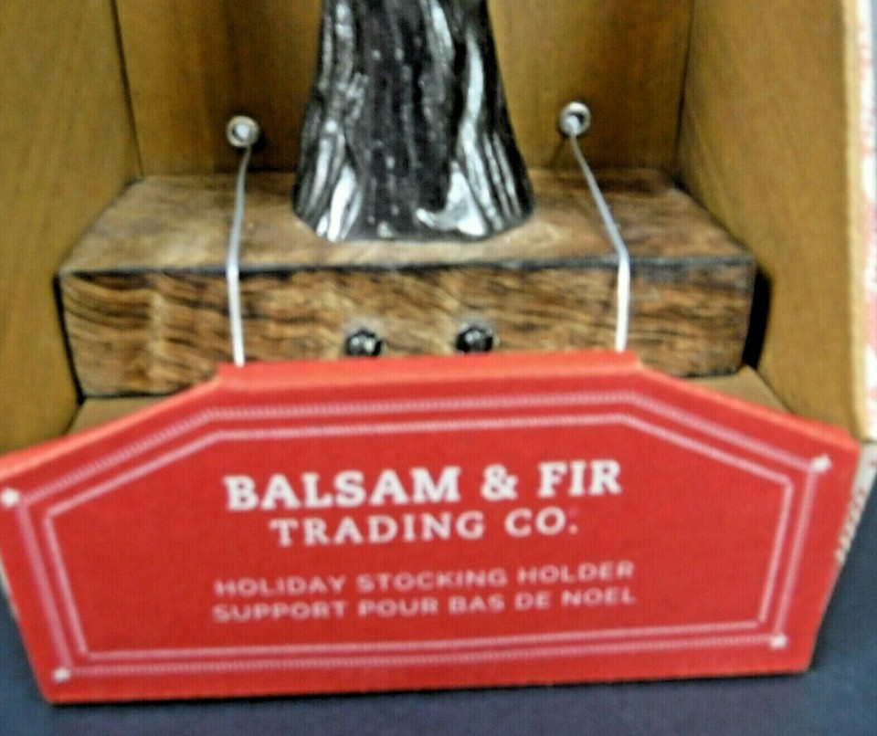 Balsam & Fir Trading Co Holiday Stocking Holder Hanger Reindeer Dark